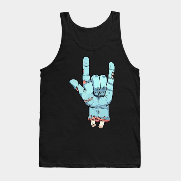 Zombie Rock n Roll Hand Funny Halloween Costume Tank Top by ROMANSAVINRST